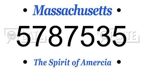 5787535 Massachusetts License Plate