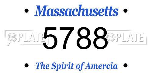 5788 Massachusetts License Plate