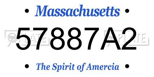 57887A2 Massachusetts License Plate