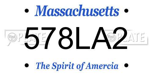 578LA2 Massachusetts License Plate