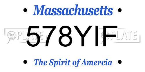 578YIF Massachusetts License Plate