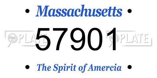 57901 Massachusetts License Plate