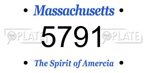 5791 Massachusetts License Plate