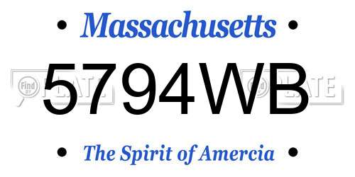 5794WB Massachusetts License Plate