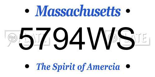 5794WS Massachusetts License Plate