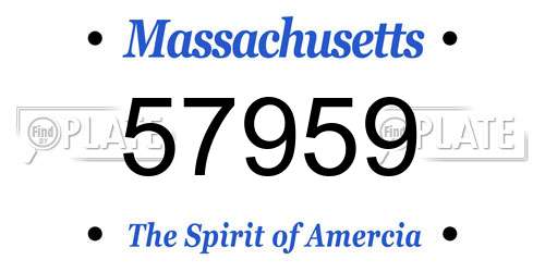 57959 Massachusetts License Plate