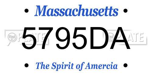 5795DA Massachusetts License Plate
