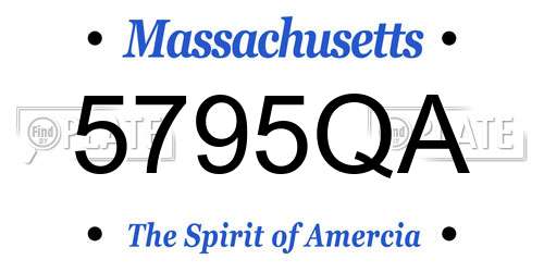 5795QA Massachusetts License Plate