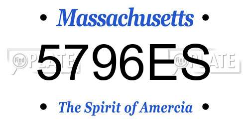 5796ES Massachusetts License Plate