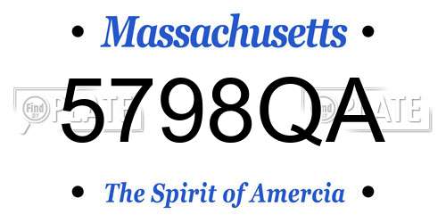 5798QA Massachusetts License Plate