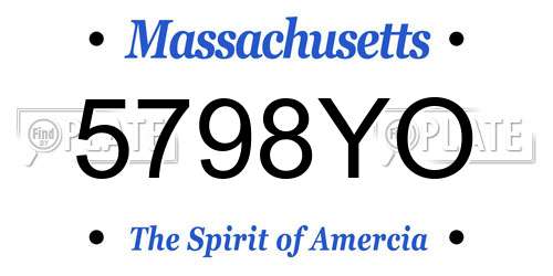 5798YO Massachusetts License Plate