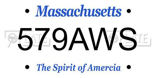 579AWS Massachusetts License Plate