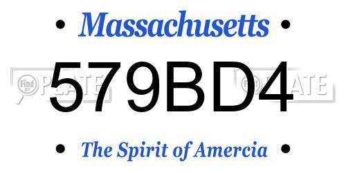 579BD4 Massachusetts License Plate