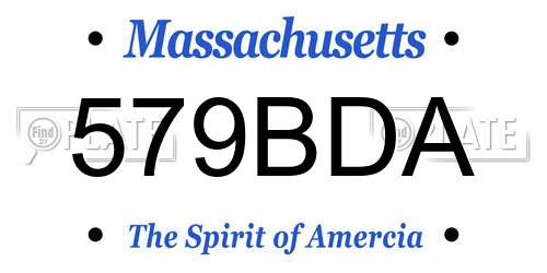 579BDA Massachusetts License Plate
