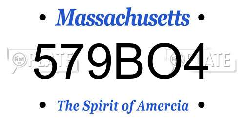 579BO4 Massachusetts License Plate