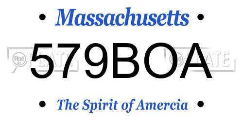 579BOA Massachusetts License Plate