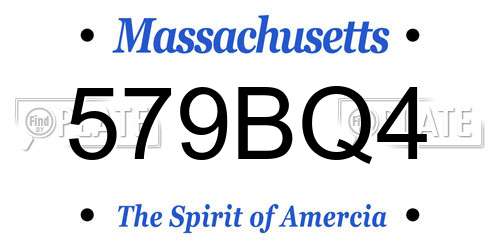 579BQ4 Massachusetts License Plate