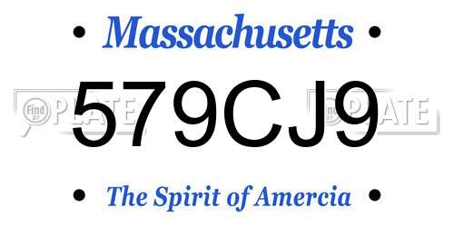 579CJ9 Massachusetts License Plate