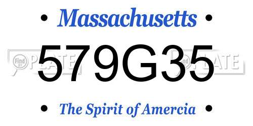 579G35 Massachusetts License Plate