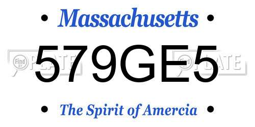 579GE5 Massachusetts License Plate