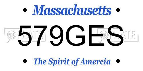 579GES Massachusetts License Plate