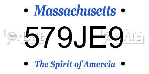 579JE9 Massachusetts License Plate