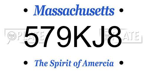 579KJ8 Massachusetts License Plate