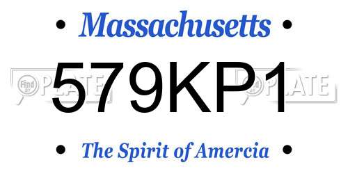 579KP1 Massachusetts License Plate