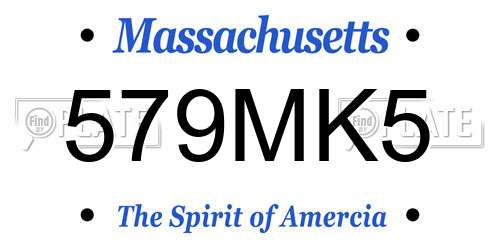 579MK5 Massachusetts License Plate