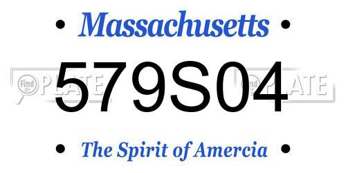 579S04 Massachusetts License Plate