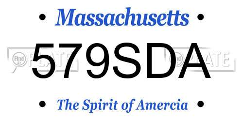 579SDA Massachusetts License Plate