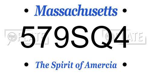 579SQ4 Massachusetts License Plate
