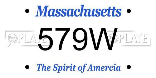 579W Massachusetts License Plate