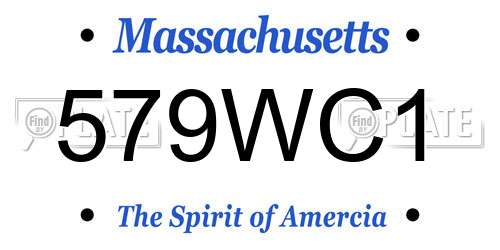 579WC1 Massachusetts License Plate