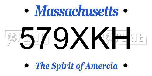 579XKH Massachusetts License Plate