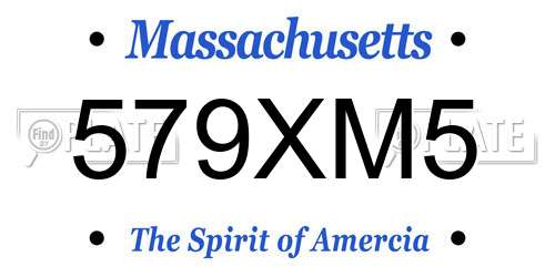 579XM5 Massachusetts License Plate
