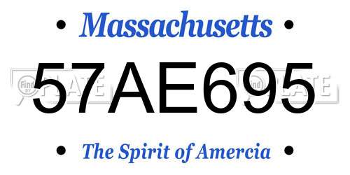 57AE695 Massachusetts License Plate