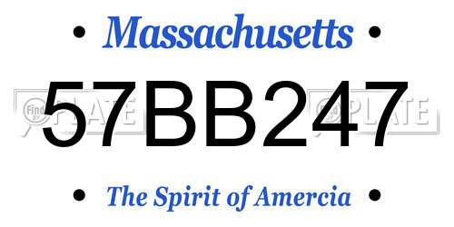 57BB247 Massachusetts License Plate