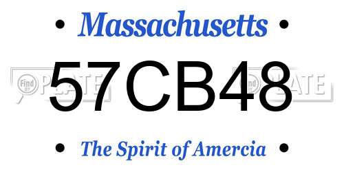 57CB48 Massachusetts License Plate