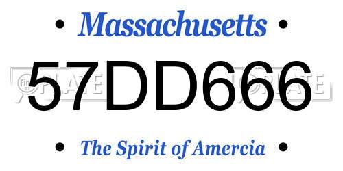 57DD666 Massachusetts License Plate