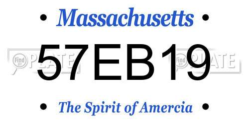 57EB19 Massachusetts License Plate