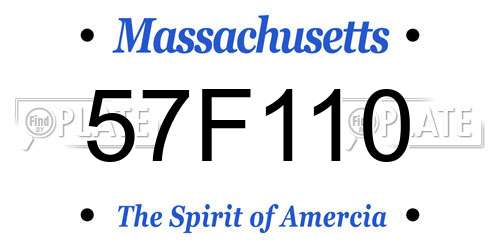 57F110 Massachusetts License Plate
