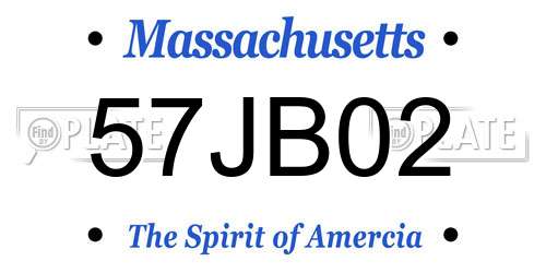 57JB02 Massachusetts License Plate