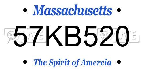 57KB520 Massachusetts License Plate