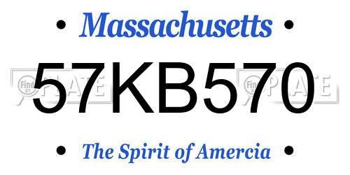 57KB570 Massachusetts License Plate