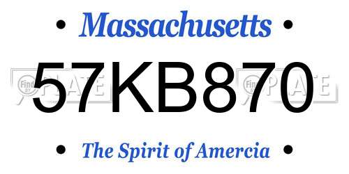 57KB870 Massachusetts License Plate