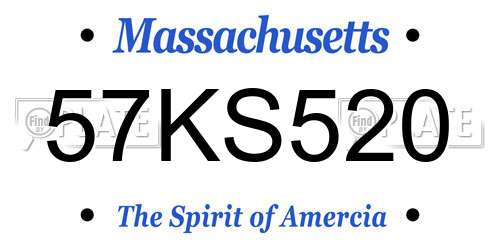 57KS520 Massachusetts License Plate