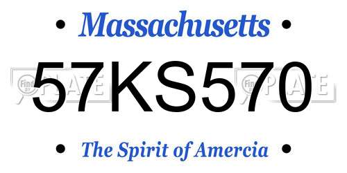 57KS570 Massachusetts License Plate