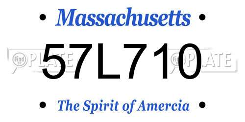 57L710 Massachusetts License Plate