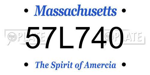 57L740 Massachusetts License Plate